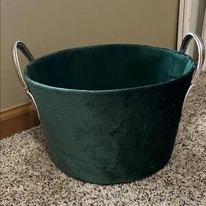 Luxurious Emerald Velvet Storage Bin